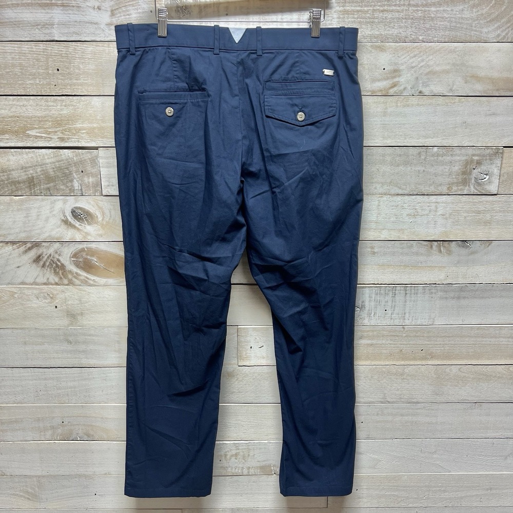 Nike Dri Fit Flex Player Pants Mens 38x32 Blue Straight Chino Golf Casual